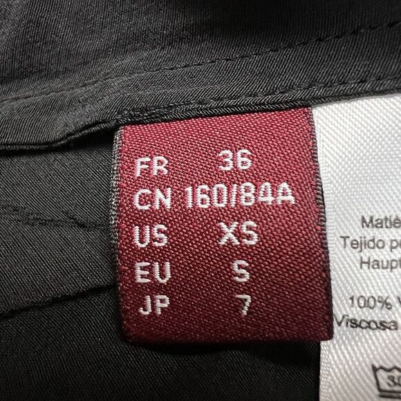 COMPTOIR DES COTONNIERS Dress Button Down V-Neck Black Classic Staple US XS - Picture 5 of 9